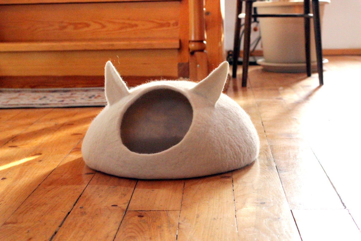 Handmade Cat Caves w/ Ears The Green Head