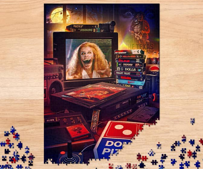 1980s Halloween Pizza Party - 1000 Piece Jigsaw Puzzle