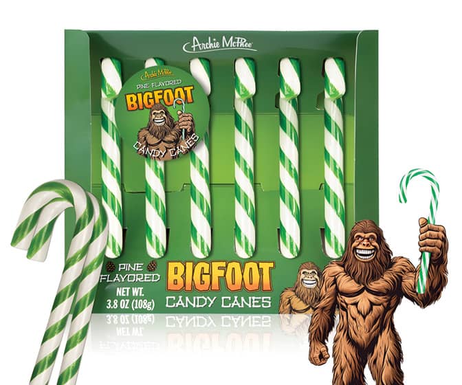 Bigfoot Candy Canes - Pine Tree-Flavored