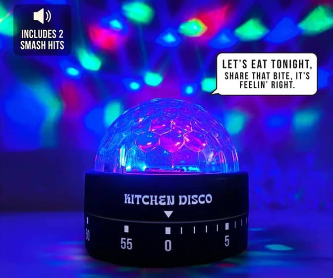 Disco Kitchen Timer - Lights Up and Plays Disco Music