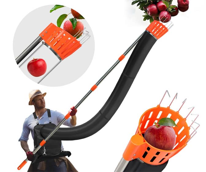 Fruit Picker Tool w/ Collection Funnel and Bag - Continuous Harvesting