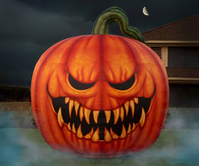 Gigantic 15-Ft Inflatable Evil Pumpkin Jack-O'-Lantern Decoration