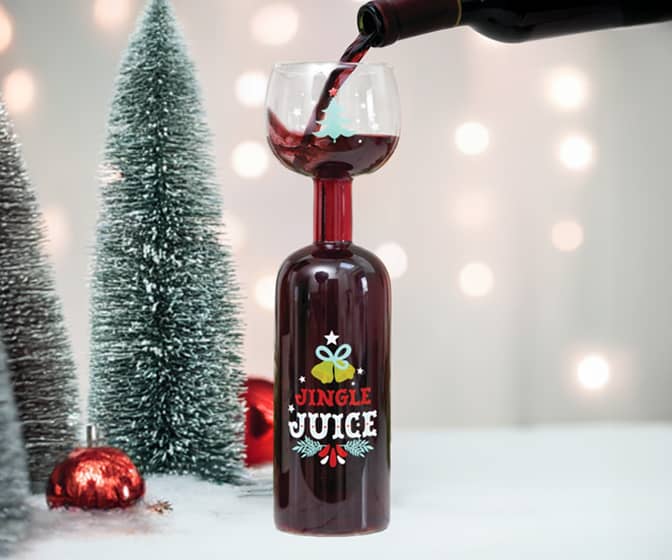 Jingle Juice - Wine Bottle Glass