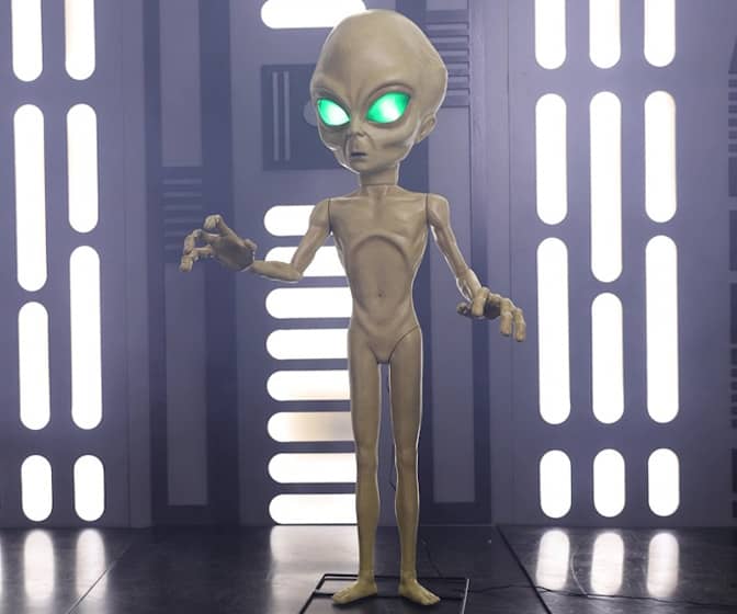 Life-Sized Animatronic Grey Alien Statue