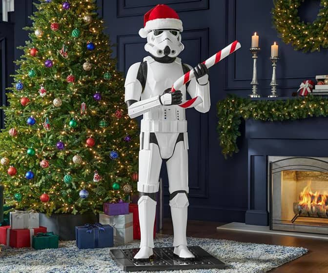 Life-Sized Animatronic Stormtrooper Statue for Christmas or Halloween