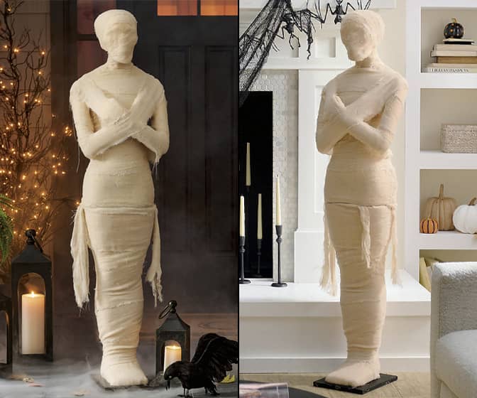 Life-Sized Wrapped Mummy Statue