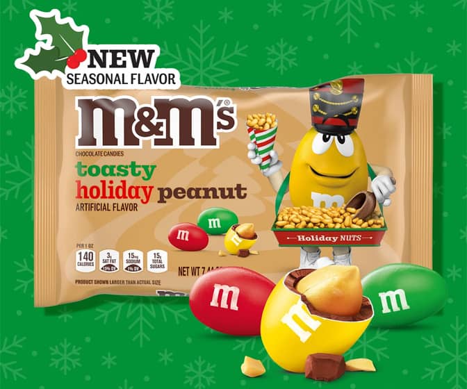 M&M's Toasty Holiday Peanut Chocolate Candy - Limited Edition