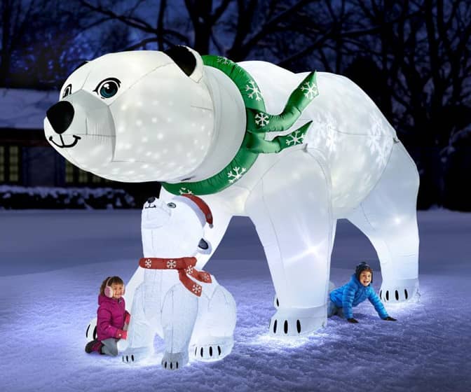 Massive 16-ft Animatronic Inflatable Polar Bear and Cub