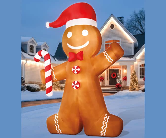 Massive 20- Ft Animated Inflatable Gingerbread Man Cookie
