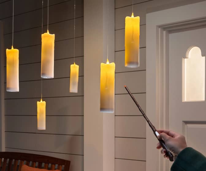 Outdoor Floating Pillar Candles With Magic Wand Remote