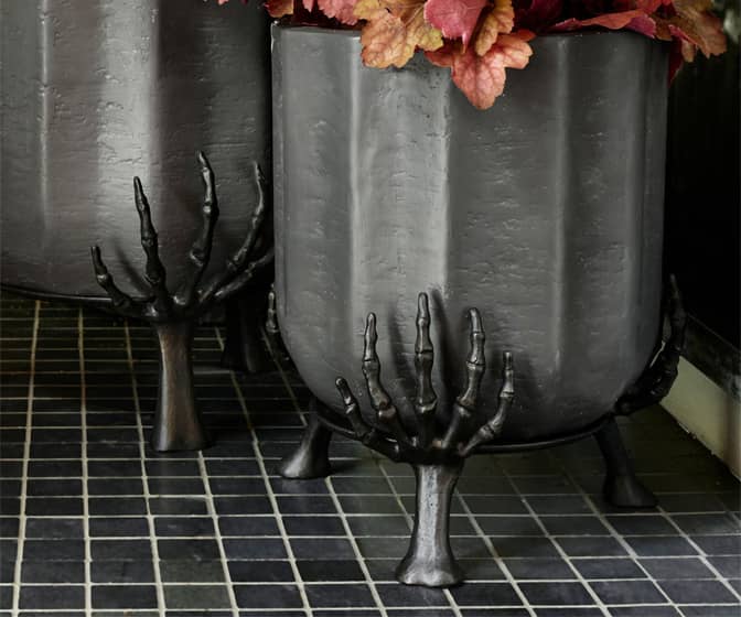 Skeleton Hands Planter Stand