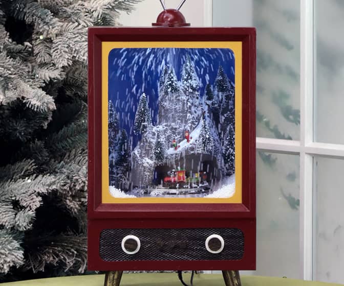 Snowing Scene Retro TV