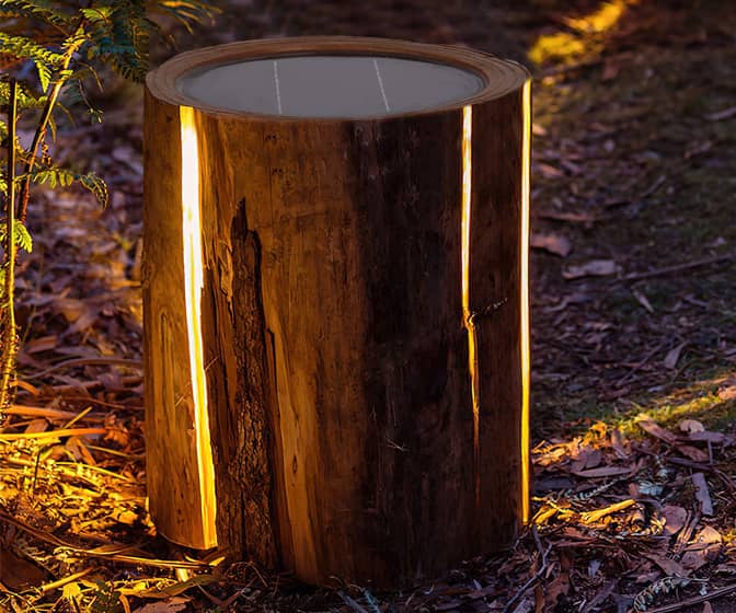 Solar-Powered Outdoor Illuminated Tree Stump Light