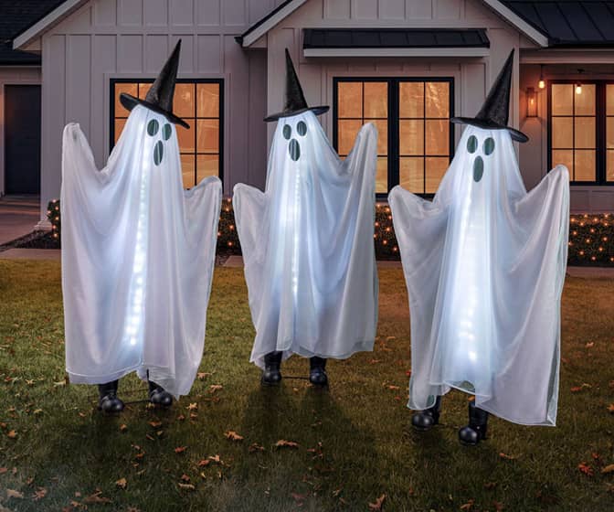 Spooky Animated Ghost Trio