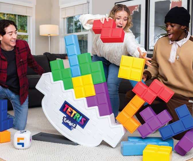 Tetris Tumble XL - Giant Interactive Stacking Game on a Tilting Base
