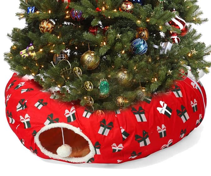 Under the Christmas Tree Cat Tunnel