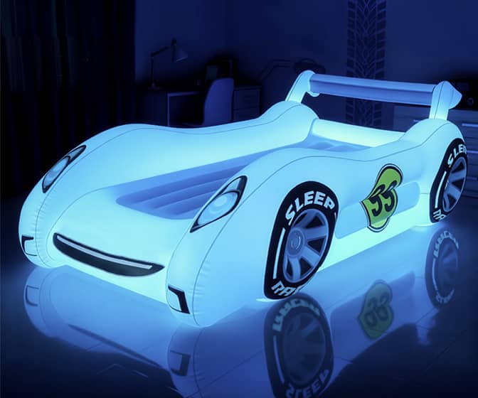 Air Candy Sleep Racer - Illuminated Inflatable Race Car Beds