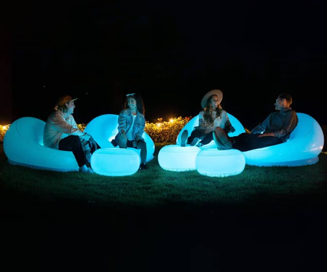 AirCandy BloChair - Color-Changing LED-Illuminated Inflatable Chair