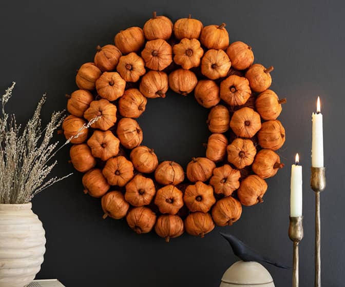 All Pumpkins Wreath - Made Up Entirely of Tiny Faux Pumpkins!