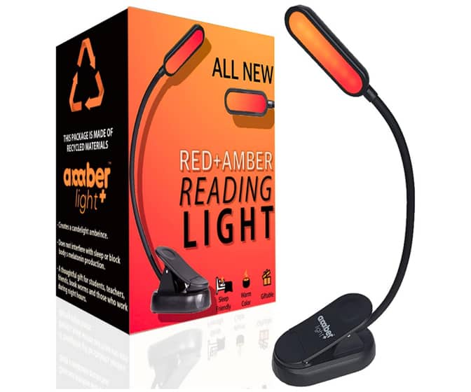 Red+Amber Reading Light - Advanced Blue Light Blocking Book Light