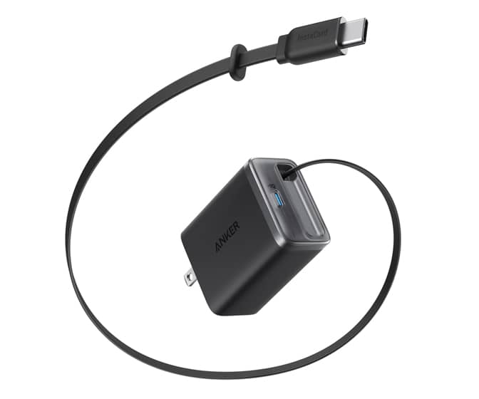 Anker Nano InstaCord - Compact Charger with Retractable USB-C Cable