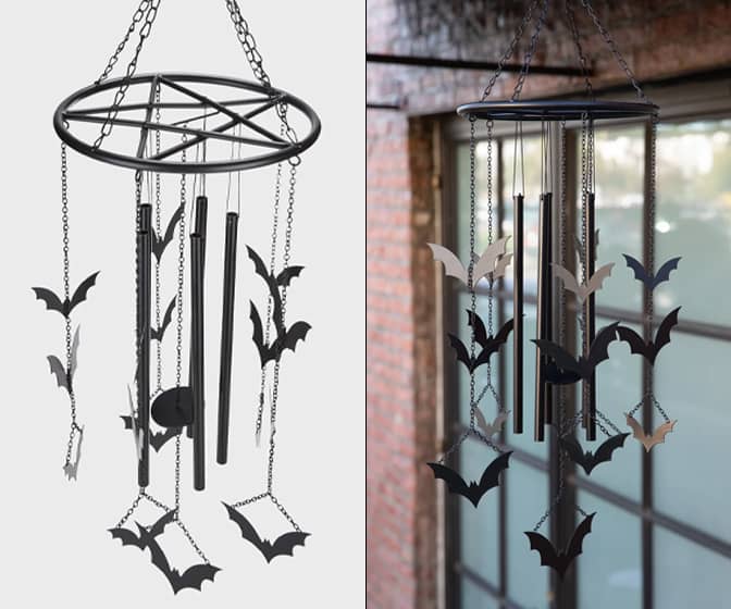 Bad Omens Spooky Metal Bats Wind Chime