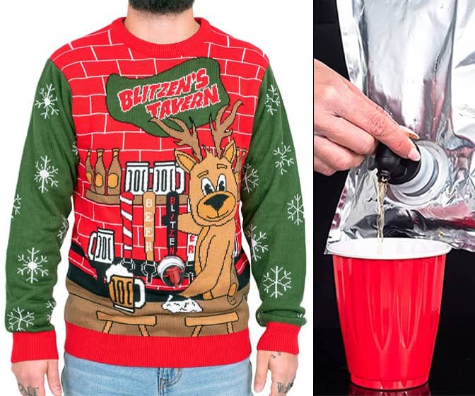 Blitzen's Tavern - Ugly Christmas Sweater / Beverage Dispenser