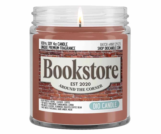 Bookstore Scented Candle - Smells Like Books, Leather, and Coffee