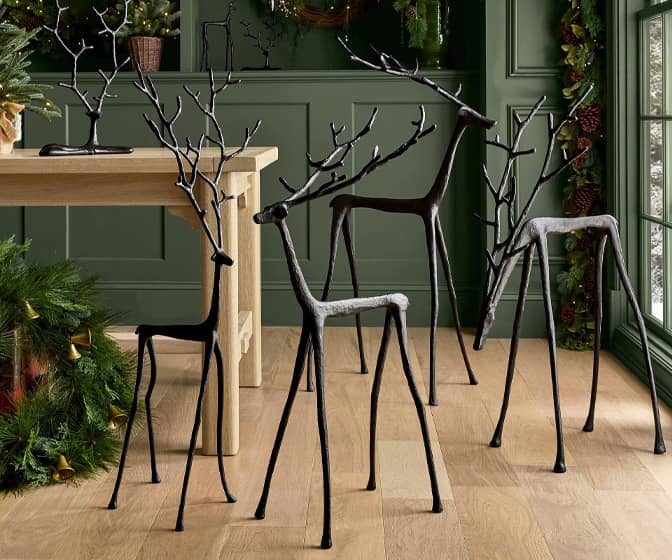 Bronze Reindeer Sculptures