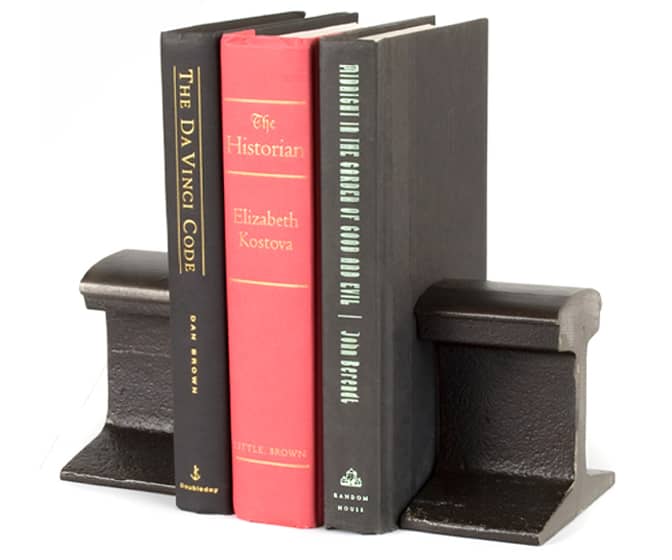 Century Old Steel Railroad Track Bookends