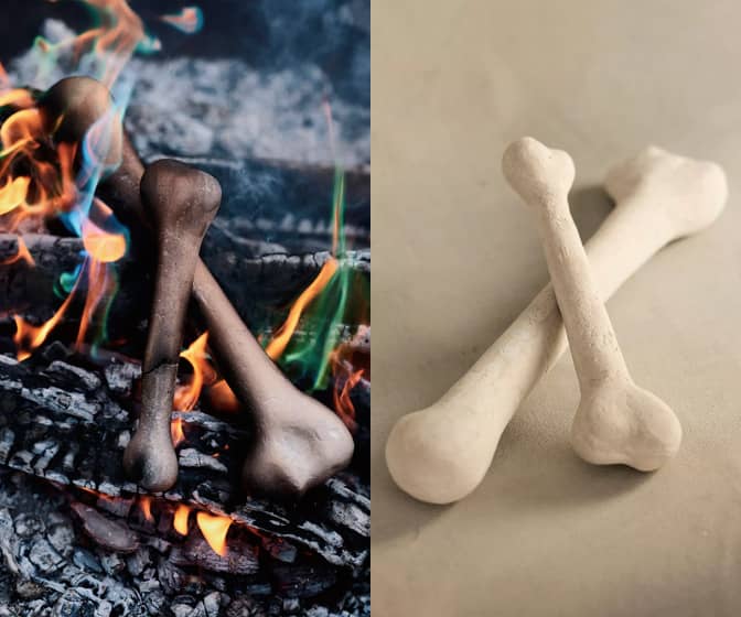 Ceramic Bones for Bonfires, Fire Pits, Campfires, and Fireplaces