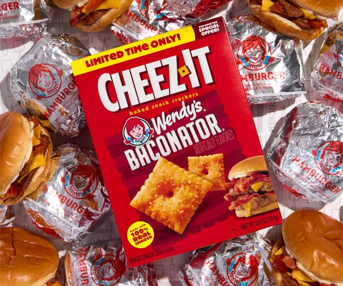 Cheez-It x Wendy's Baconator Cheeseburger Flavored Crackers