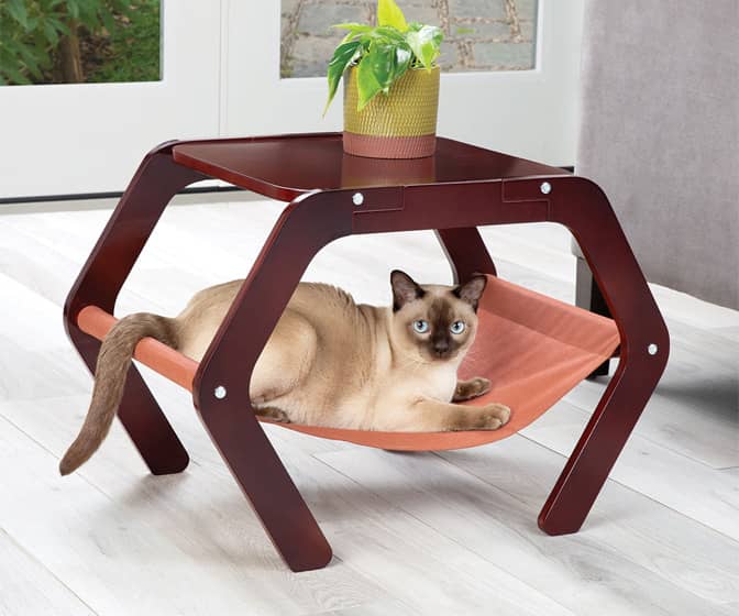 Coffee Table with Cat Hammock