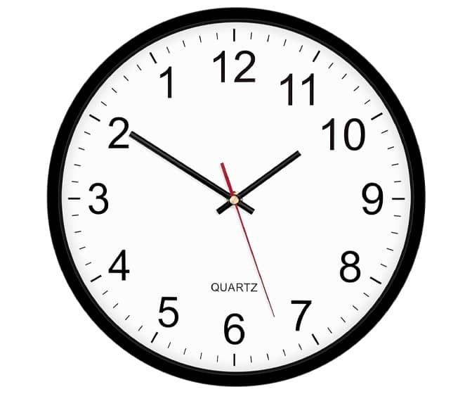 Counterclockwise Backwards Analog Wall Clock