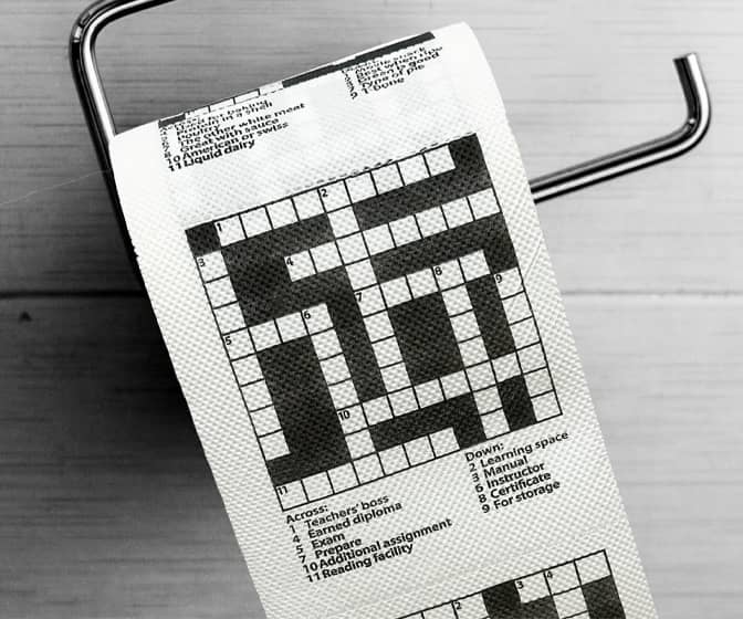 Crossword Puzzle Toilet Paper