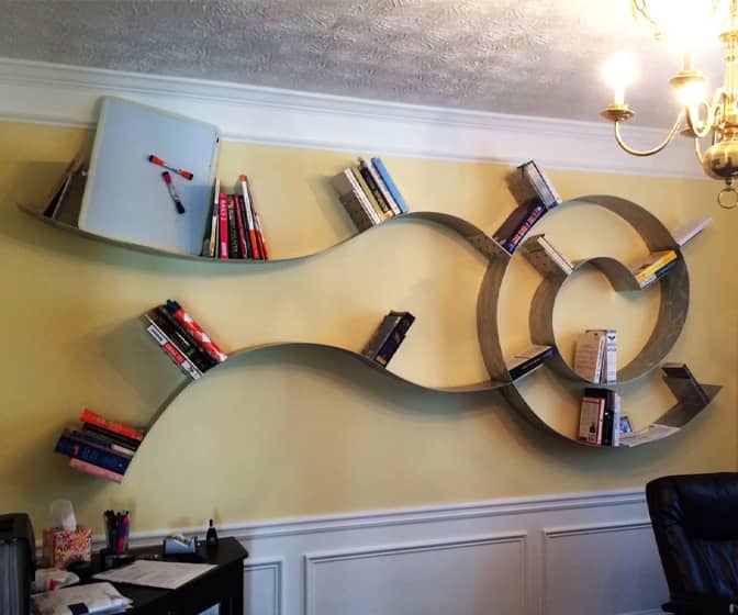 Curvy Spiral Aluminum Bookshelf / Wall Art