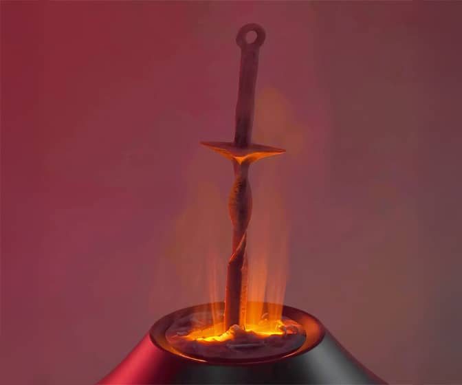 Dark Souls Coiled Sword LED Humidifier with Realistic Flame Effects