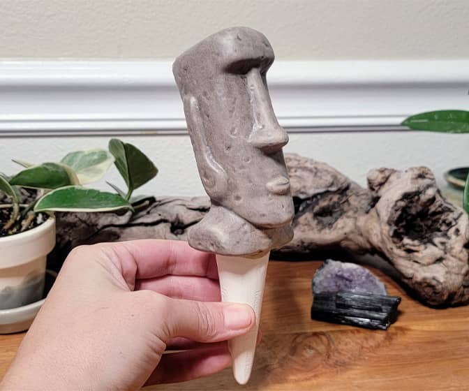 Easter Island Moai Head Plant Watering Spike