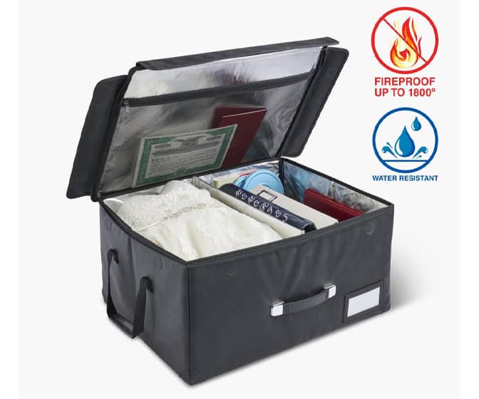 Large Fireproof / Water-Resistant Keepsake Case