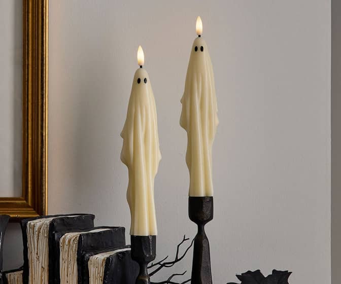 Flameless Ghost Taper Candle