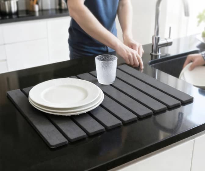 Foldable Rapid-Drying Diatomaceous Earth Dish Drying Mat