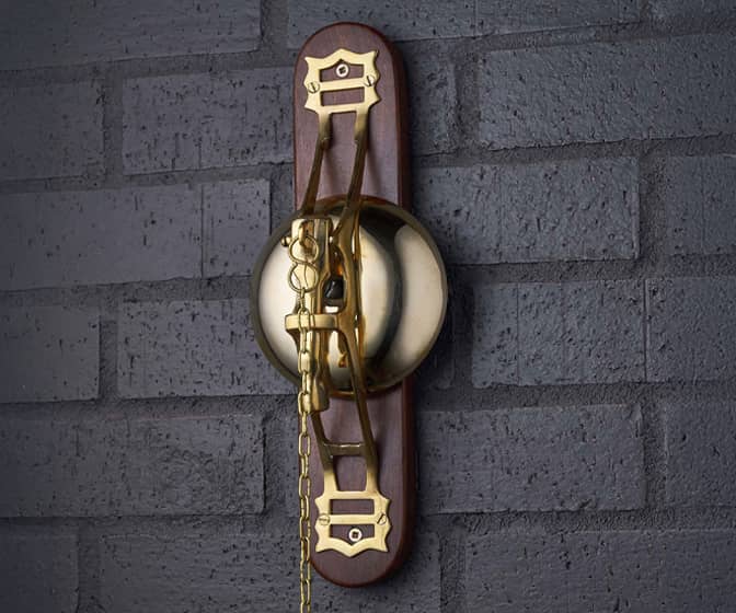 Functional Wall-Mounted Brass Streetcar Bell