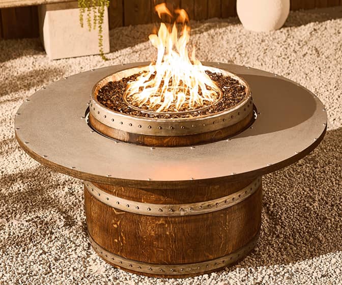 Genuine Napa Wine Barrel Fire Pit / Table