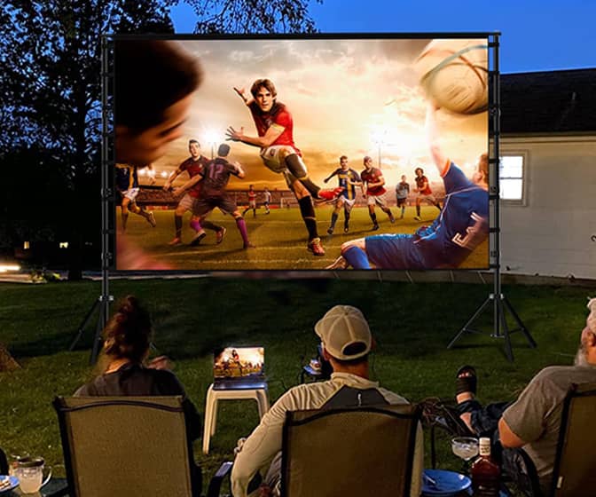 Giant 180-Inch Outdoor Movie Projector Screen and Stand