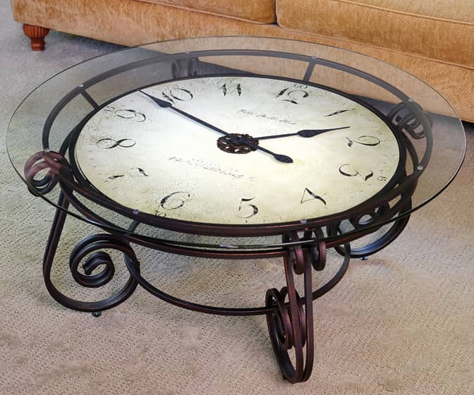Giant Analog Clock Coffee Table