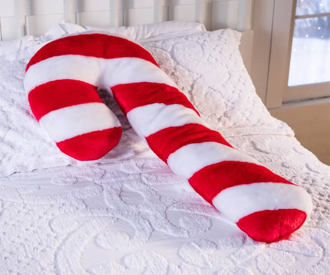 Giant Candy Cane Plush Body Pillow