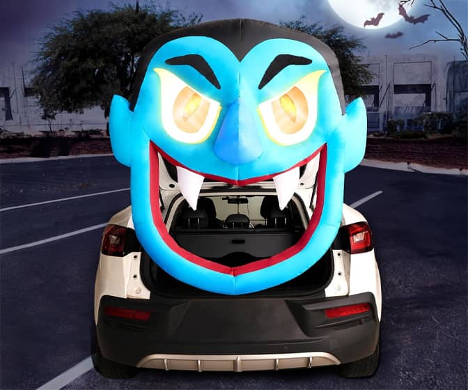Giant Inflatable Vampire Head Trunk-or-Treat Car Decor