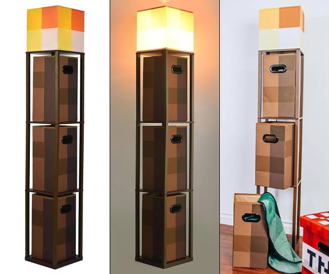 Giant Minecraft Brownstone Torch Floor Lamp / Storage Unit