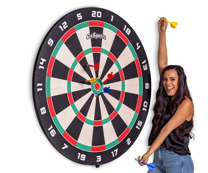 Gigantic 4-Ft Cork Dartboard with 12 Giant Matching Darts - 7X Larger!