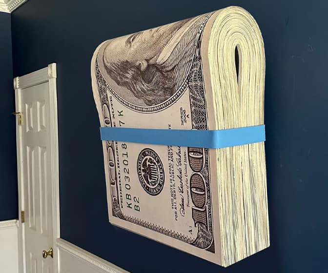 Gigantic Wad of Hundred Dollar Bills 3D Sculpture